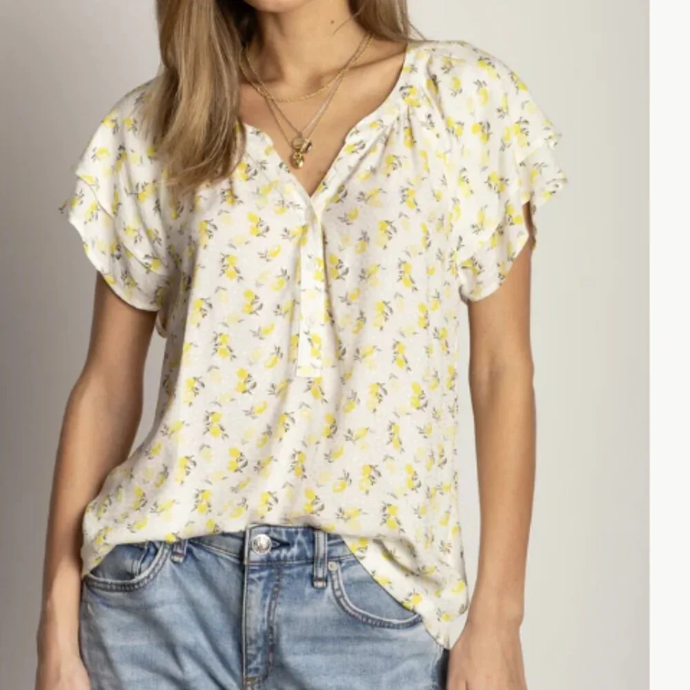 Dylan Charlie Lemons Ruffle Top - Picture 2 of 4